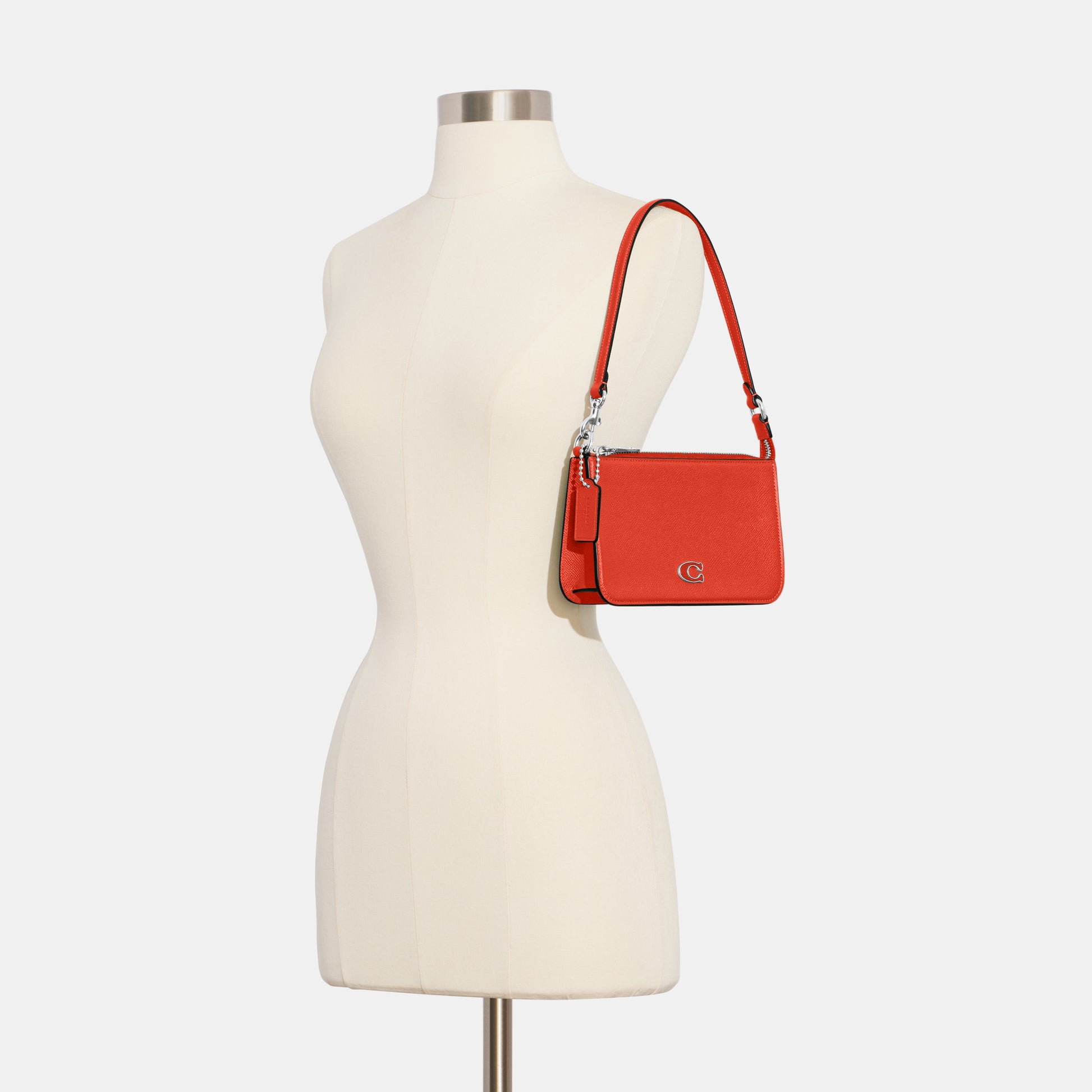 CJ797-Pouch Bag With Signature Canvas Interior-Sun Orange