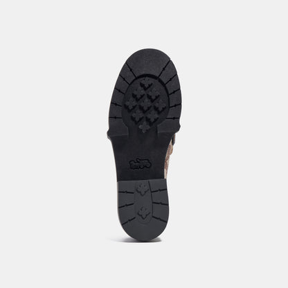 CL371-Leah Loafer In Signature Jacquard-Cocoa/Black