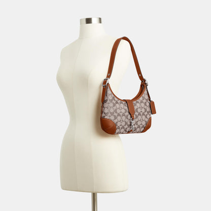CW654-Hamptons Hobo Aus Signature-Jacquard Mit Kristallen-Lh/Burnished Amber