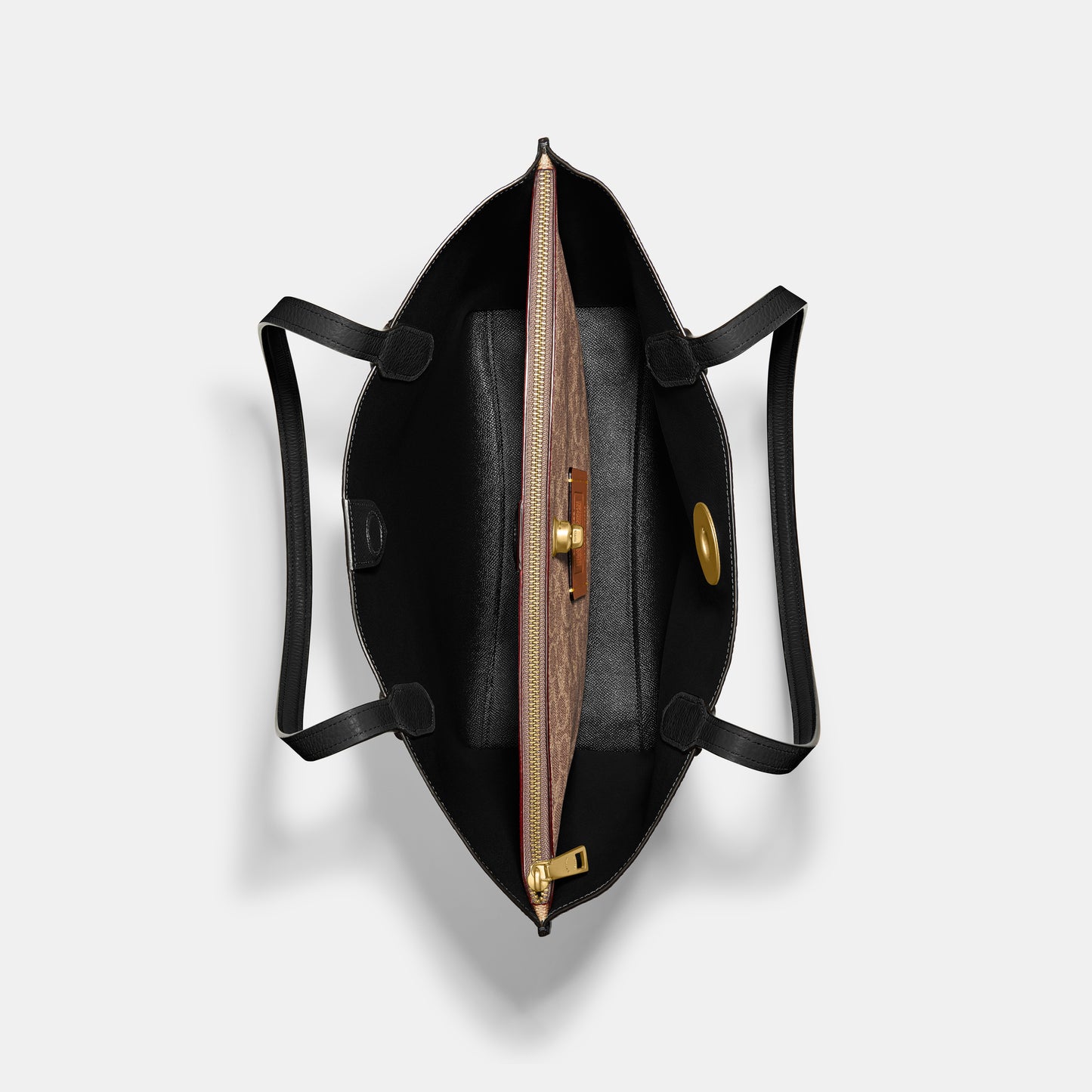 C0692-Willow Tote In Colorblock With Signature Canvas Interior-B4/Dark Stone