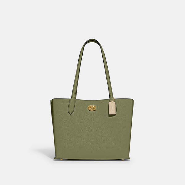 حقيبة "ويلو توت Willow Tote" بألوان مُغايرة و مبطنة بقماش يحمل نقشة ماركة كوتش