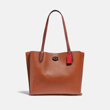 C0692-Willow Tote In Colorblock With Signature Canvas Interior-V5/1941 Saddle Multi