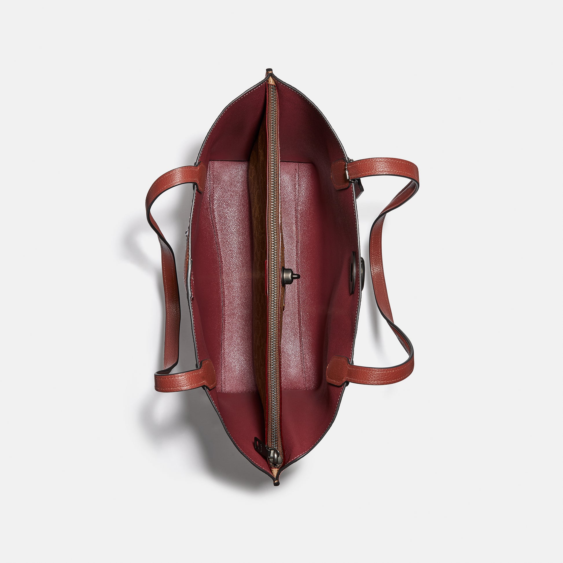 C0692-Willow Tote In Colorblock With Signature Canvas Interior-V5/1941 Saddle Multi