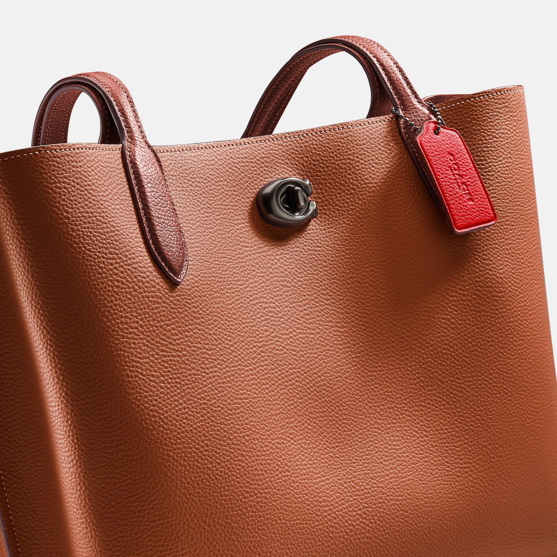 C0692-Willow Tote In Colorblock With Signature Canvas Interior-V5/1941 Saddle Multi