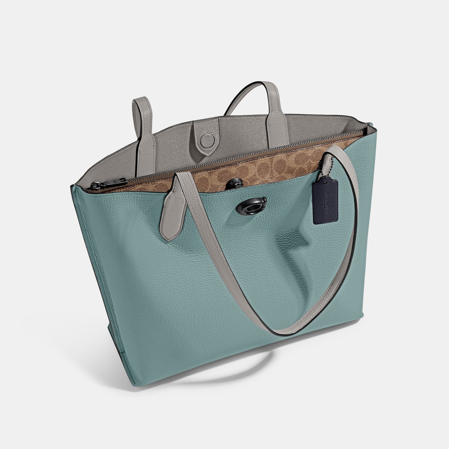 C0692-Willow Tote In Colorblock With Signature Canvas Interior