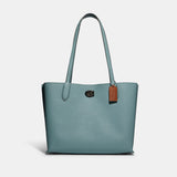 C0692-Willow Tote In Colorblock With Signature Canvas Interior-V5/Sage Multi