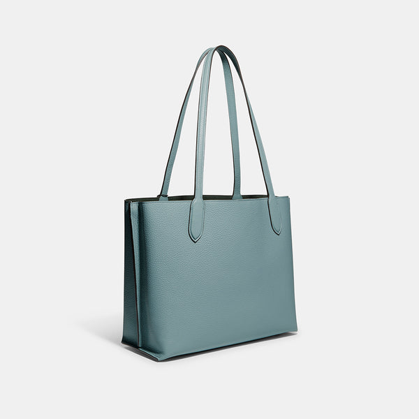 حقيبة "ويلو توت Willow Tote" بألوان مُغايرة و مبطنة بقماش يحمل نقشة ماركة كوتش