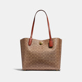 C0693-Willow Tote In Signature Canvas-B4/Tan Rust