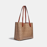 C0693-Willow Tote In Signature Canvas-B4/Tan Rust