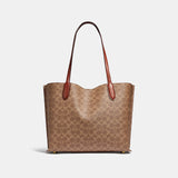 C0693-Willow Tote In Signature Canvas-B4/Tan Rust