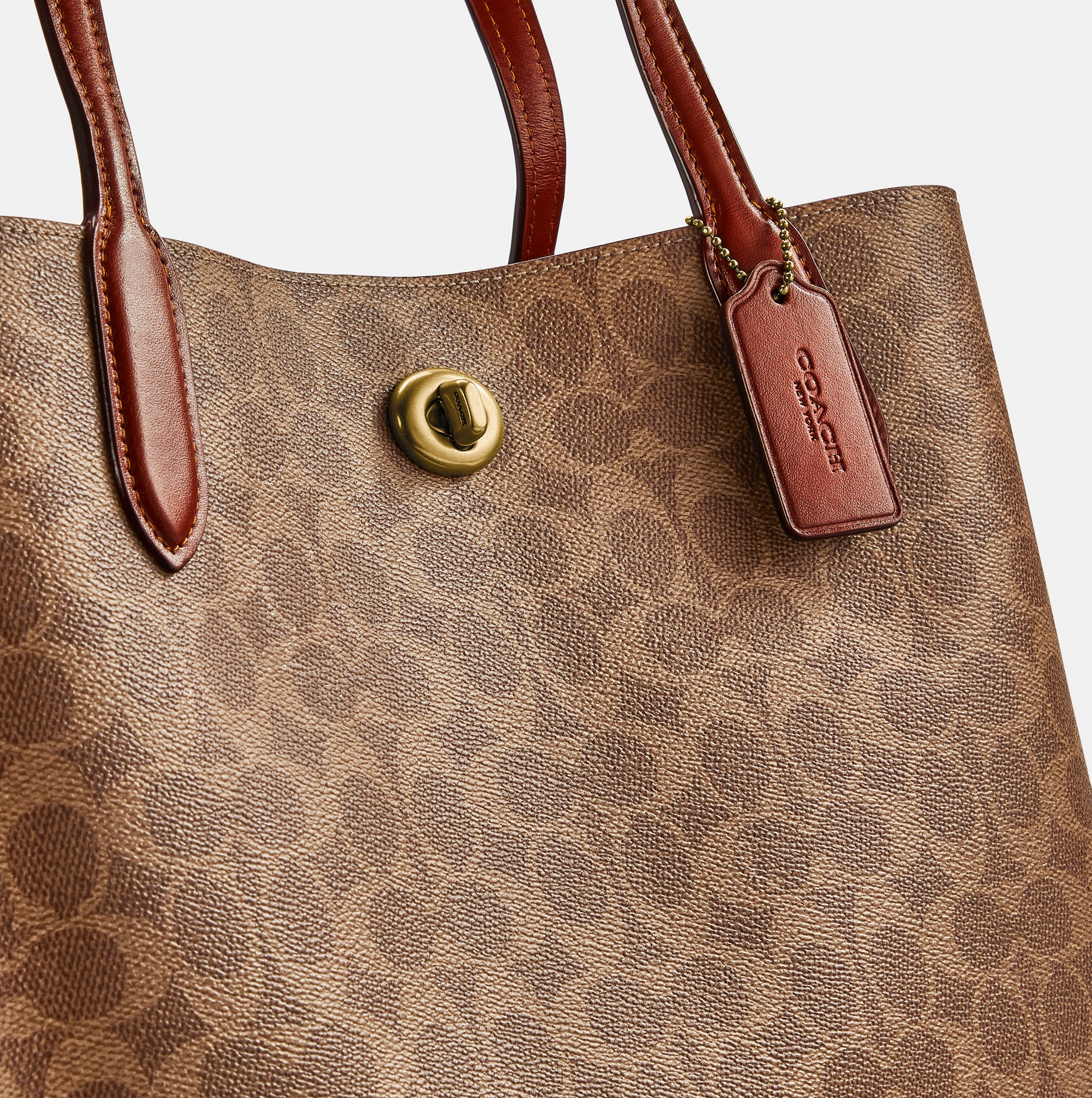 C0693-WILLOW TOTE BAG IN SIGNATURE CANVAS-B4/Tan Rust
