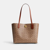 c0693-Willow Tote In Signature Canvas-B4/Tan Caramel