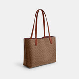 c0693-Willow Tote In Signature Canvas-B4/Tan Caramel