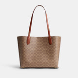 c0693-Willow Tote In Signature Canvas-B4/Tan Caramel