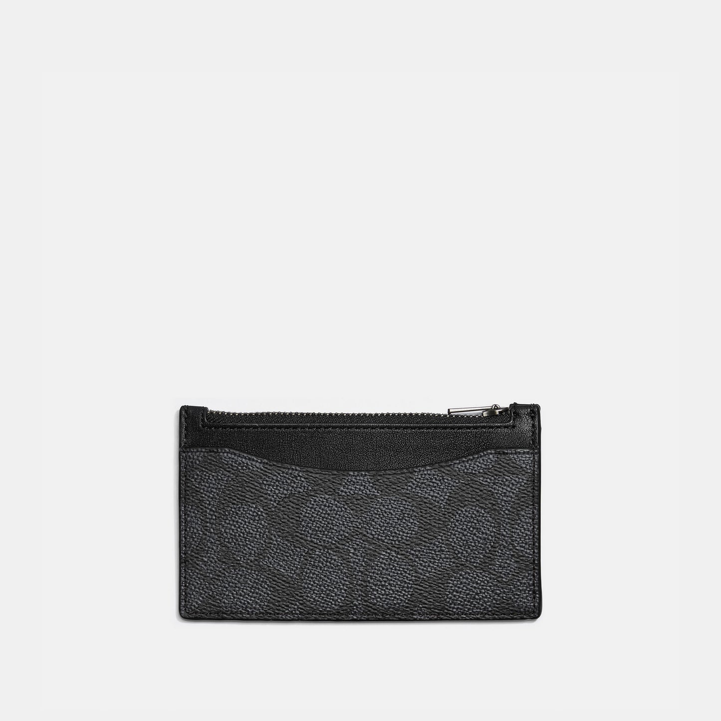 C0985-Zip Card Case in Signature Canvas-Charcoal