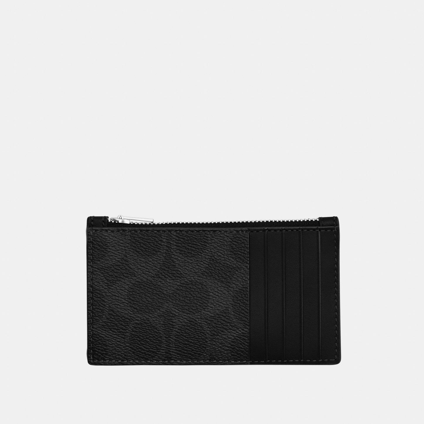 C0985-Zip Card Case in Signature Canvas-Black Signature