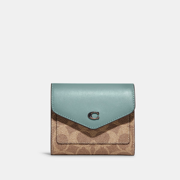 Colorblock Coated Canvas Signature Wyn Small Wallet