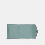 C2329-Colorblock Coated Canvas Signature Wyn Small Wallet-V5/Tan Aqua