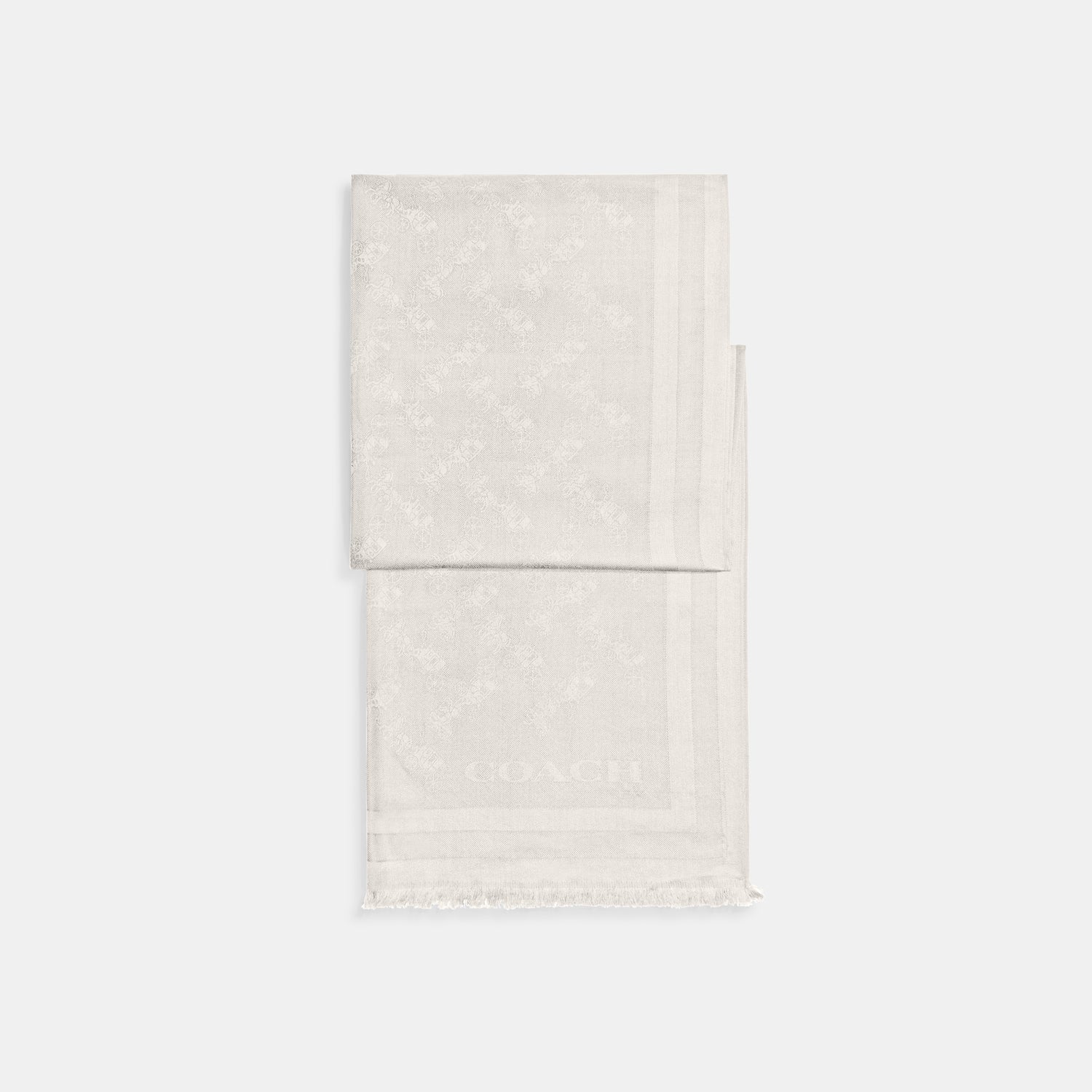 C2501-Horse And Carriage Print Jacquard Stole-Chalk
