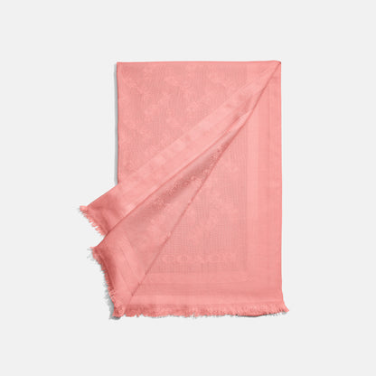 C2501-Horse And Carriage Print Jacquard Stole
