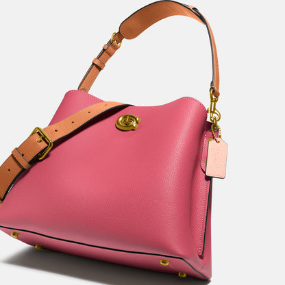 C2590-Willow Shoulder Bag In Colorblock-B4/Rouge Multi