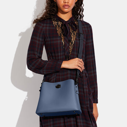 C2590-Willow Shoulder Bag In Colorblock-V5/Washed Chambray Multi