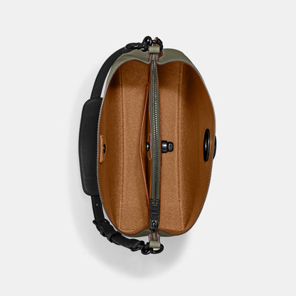 C2590-Willow Shoulder Bag In Colorblock-V5/Army Green Multi