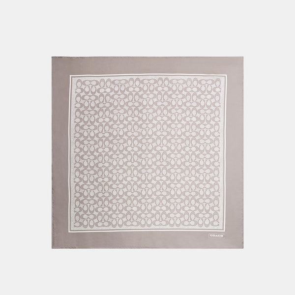 Textured Signature C Printed Silk Square