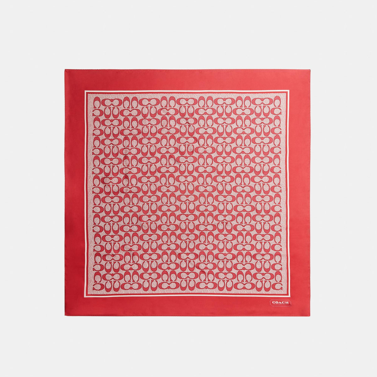 29C2755-Textured Signature C Printed Silk Square-True Red