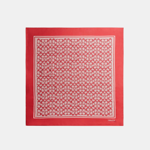 Textured Signature C Printed Silk Square