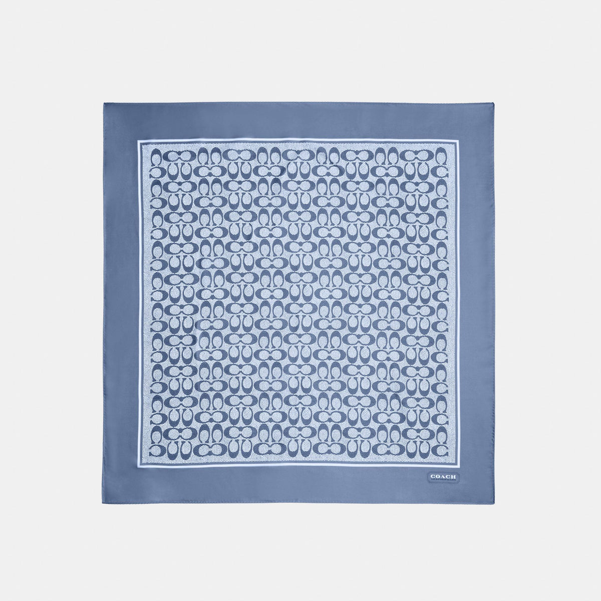 29C2755-Textured Signature C Printed Silk Square-Light Denim