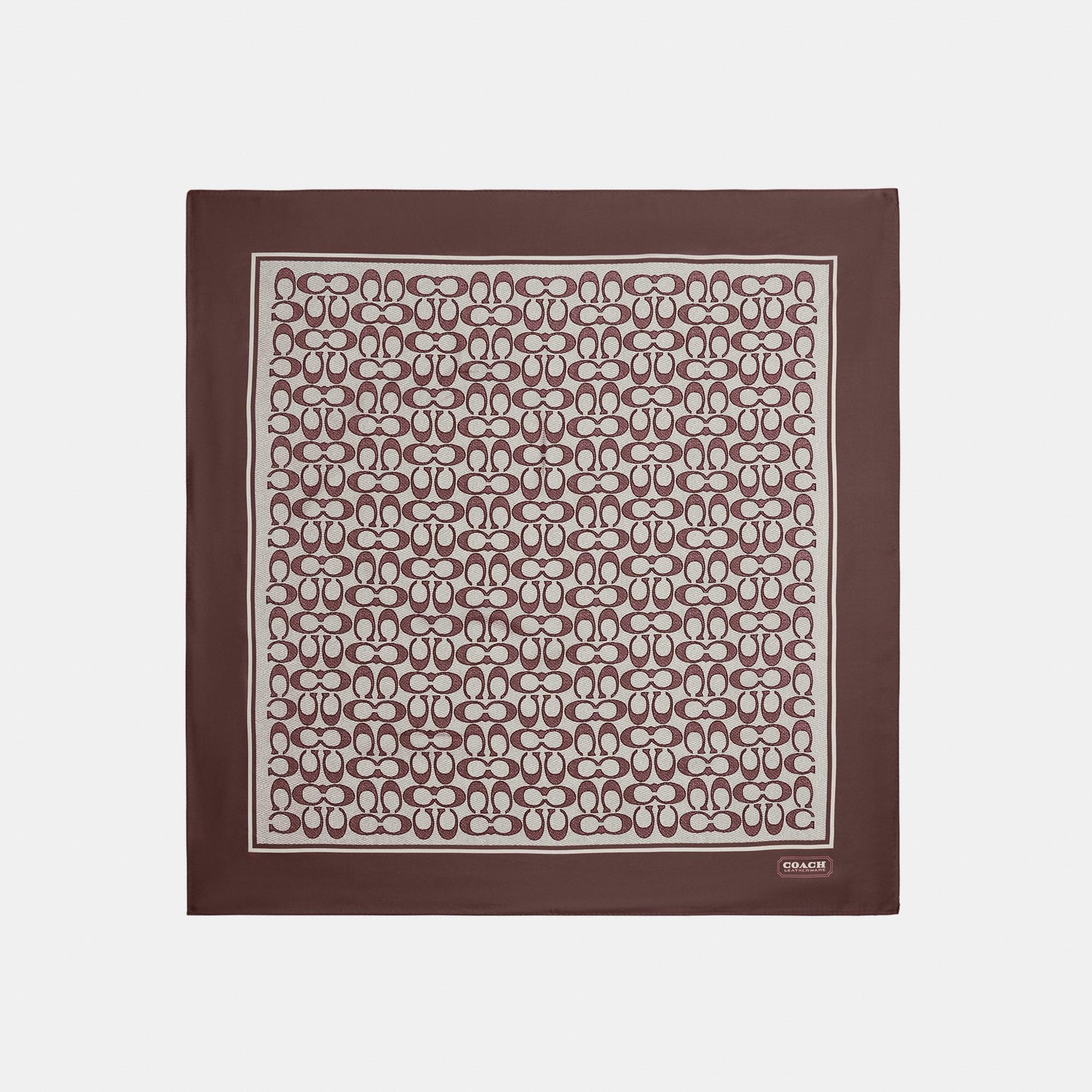29C2755-Textured Signature C Printed Silk Square-Dark Beige