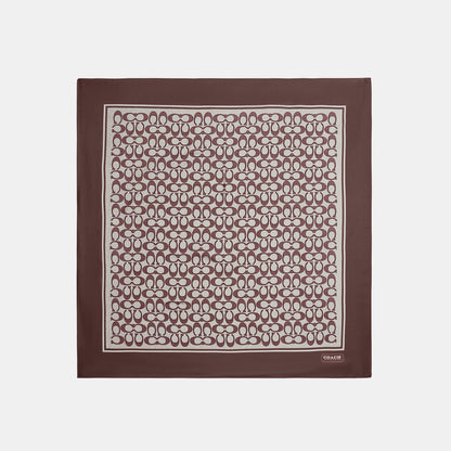 29C2755-Textured Signature C Printed Silk Square-Dark Beige