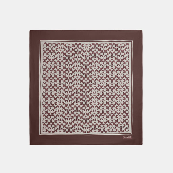 Textured Signature C Printed Silk Square