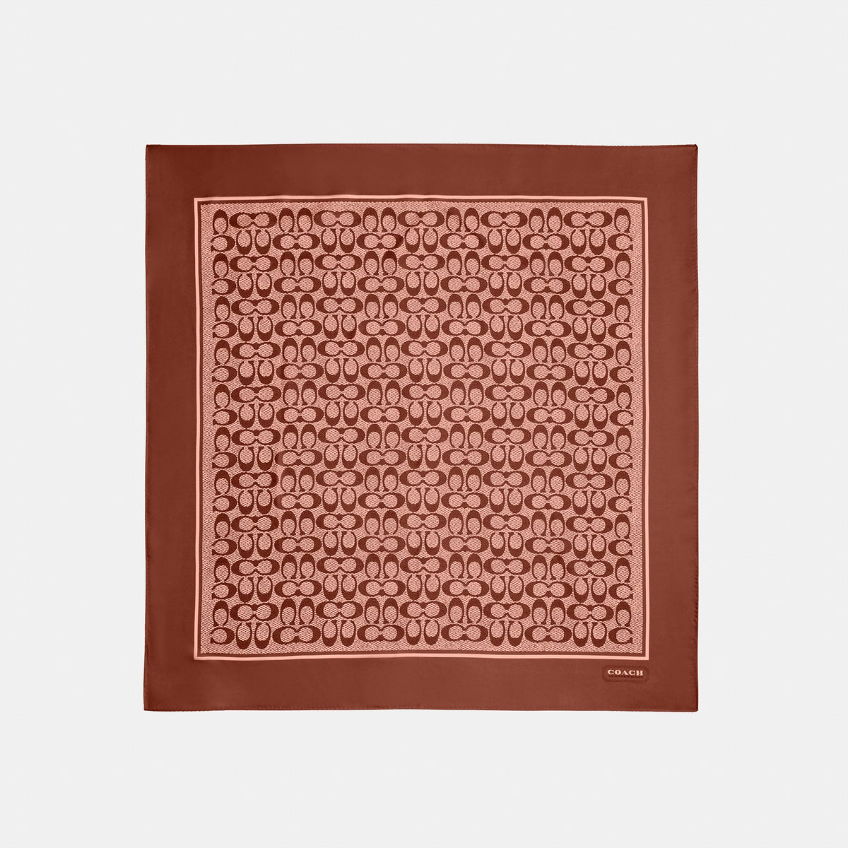 29C2755-Textured Signature C Printed Silk Square-Pecan