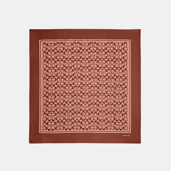 Textured Signature C Printed Silk Square