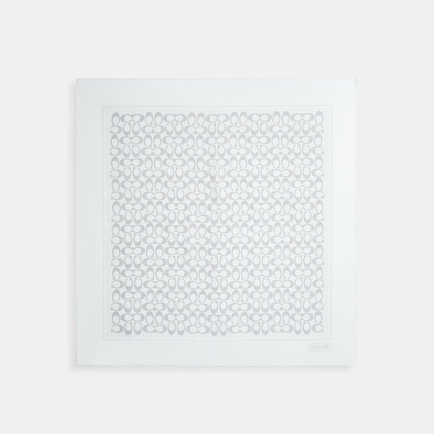 29C2755-Textured Signature C Printed Silk Square-Off White