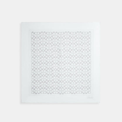 29C2755-Textured Signature C Printed Silk Square-Off White