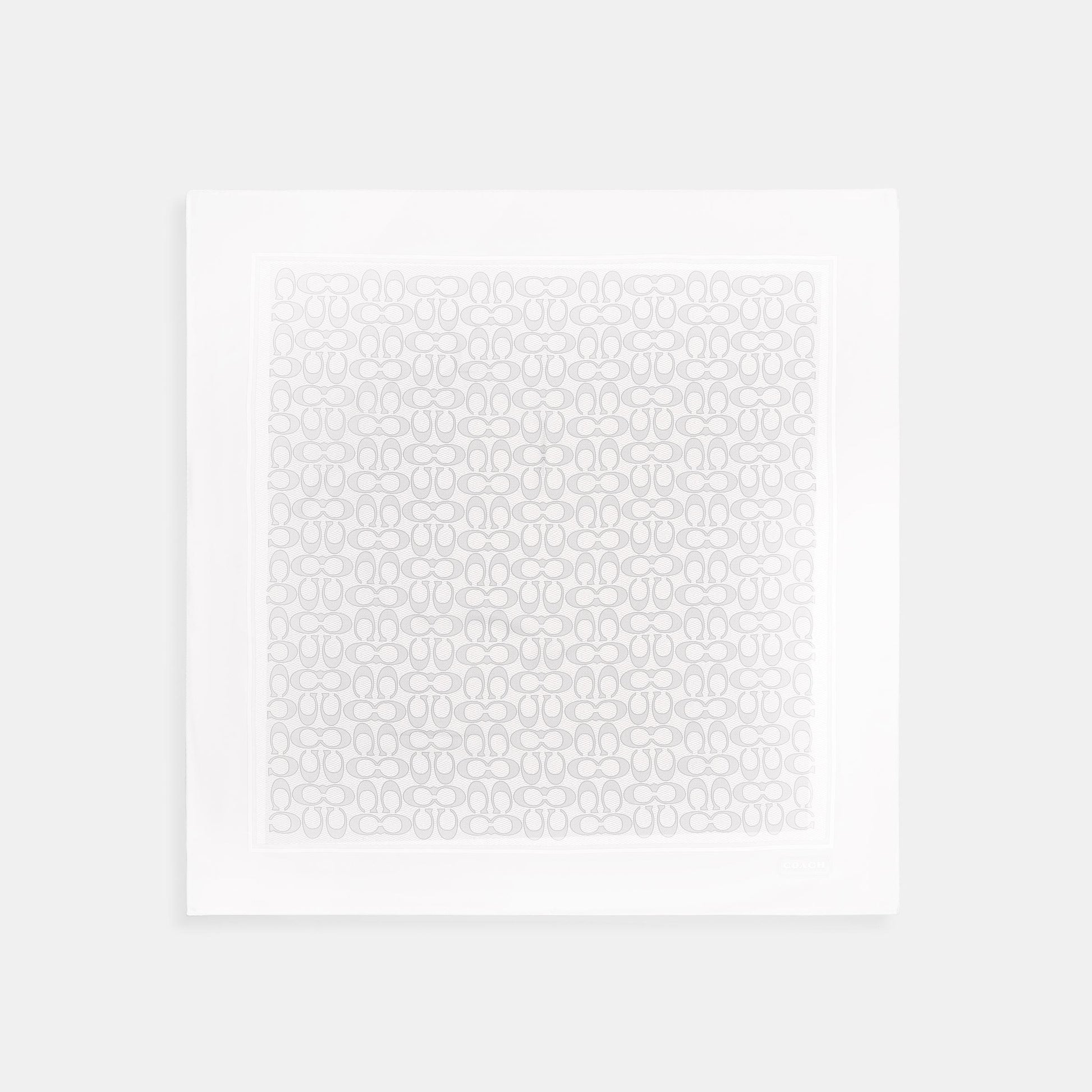 29C2755-Textured Signature C Printed Silk Square-Off White