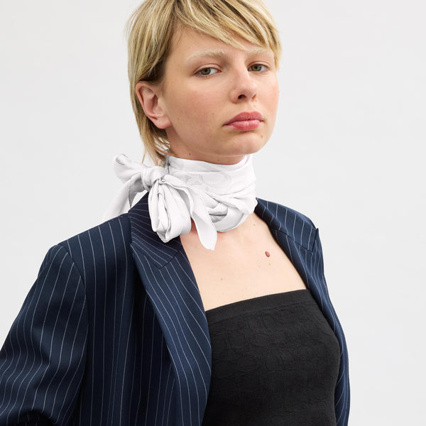 Textured Signature C Printed Silk Square