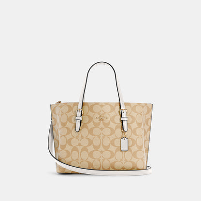 C4250-Mollie Tote 25 In Signature Canvas-Im/Light Khaki Chalk