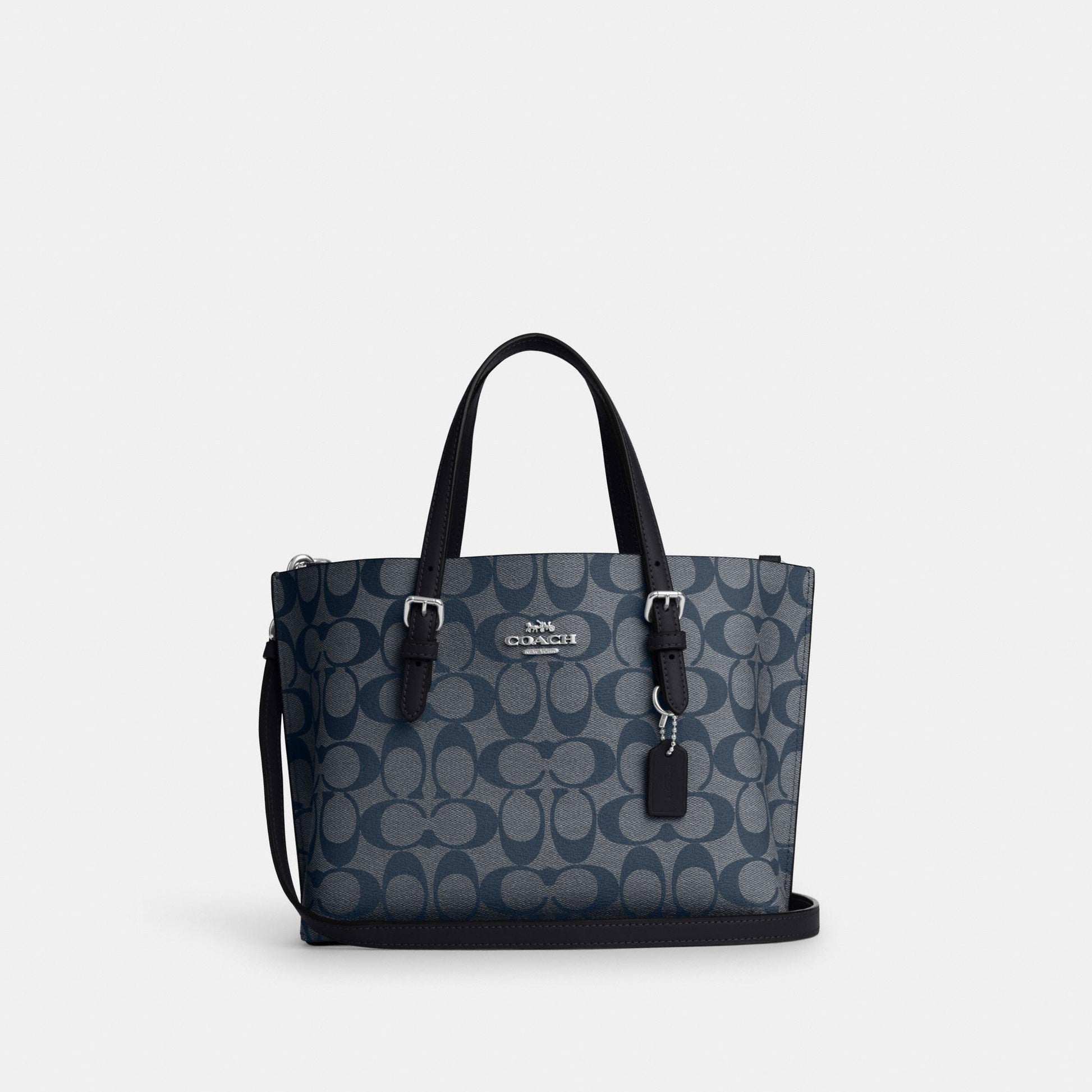 C4250-Mollie Tote 25 In Signature Canvas-Sv/Denim/Midnight Navy