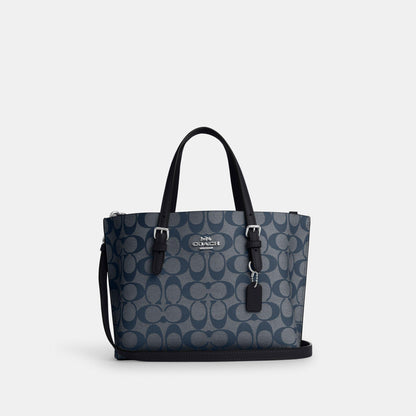 C4250-Mollie Tote 25 In Signature Canvas-Sv/Denim/Midnight Navy