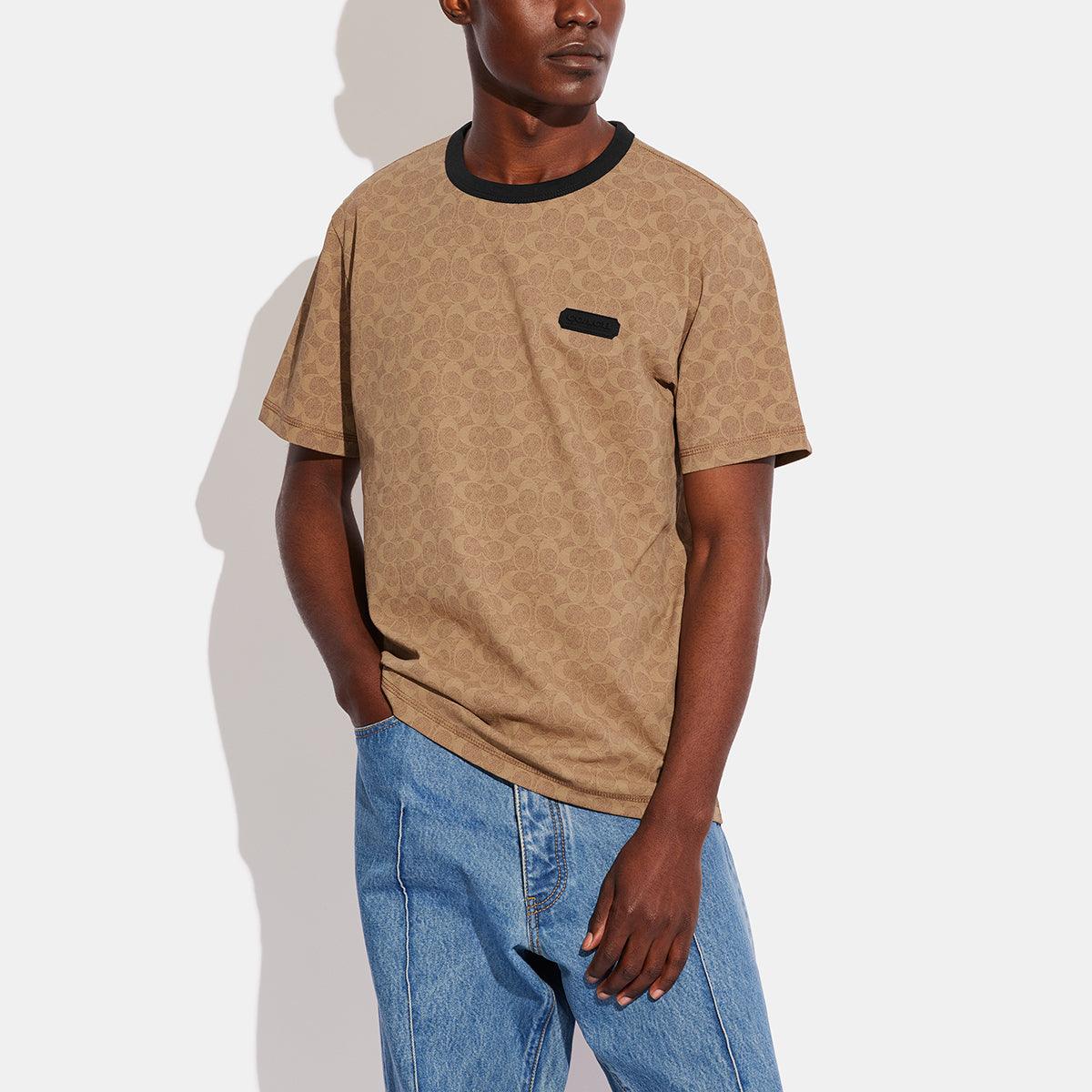C5763-Essential T-Shirt In Organic Cotton-Tan Signature