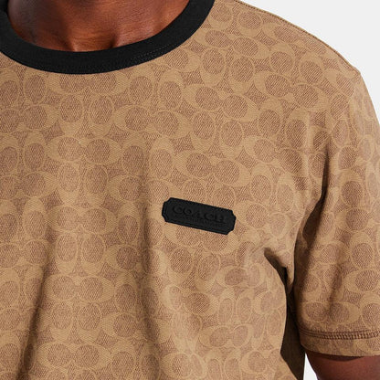 C5763-Essential T-Shirt In Organic Cotton-Tan Signature