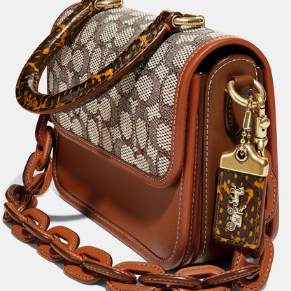 C6861-Rogue Top Handle In Signature Jacquard With Snakeskin Detail