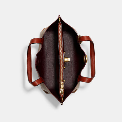 C8562-WILLOW TOTE BAG 24 IN SIGNATURE CANVAS-B4/Tan Rust