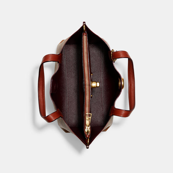 حقيبة "ويلو توت 24 Willow Tote" من القماش بنقشة ماركة كوتش