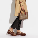 C8562-WILLOW TOTE BAG 24 IN SIGNATURE CANVAS-B4/Tan Rust