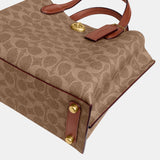 C8562-WILLOW TOTE BAG 24 IN SIGNATURE CANVAS-B4/Tan Caramel